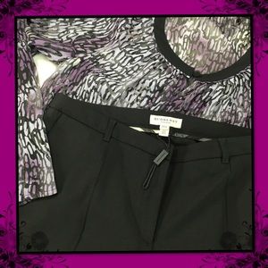 NWT BURBERRY CLASSIC BLACK WOOL SLACKS 12